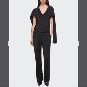 Helmut Lang Silk Scarf Top in Black Size M